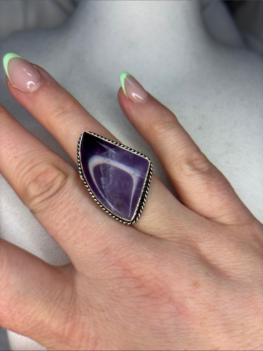 Sterling Silver Purple Amethyst Statement Ring